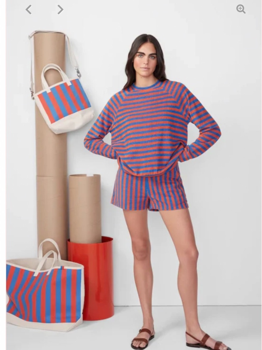 KULE Terry Franny Lounge Set in Poppy / Royal Stripe (XS / S)